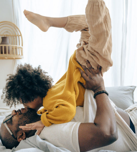 Father and Daughter have fun